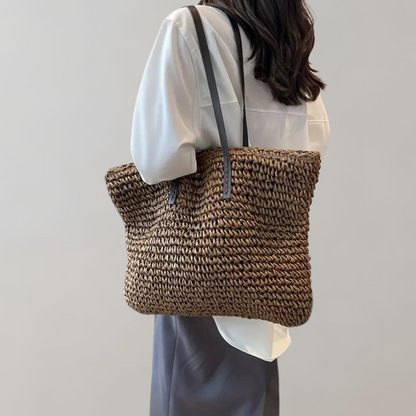 Große Gestrickte Tragetasche | Tasche İm Bohemian-Strandstil