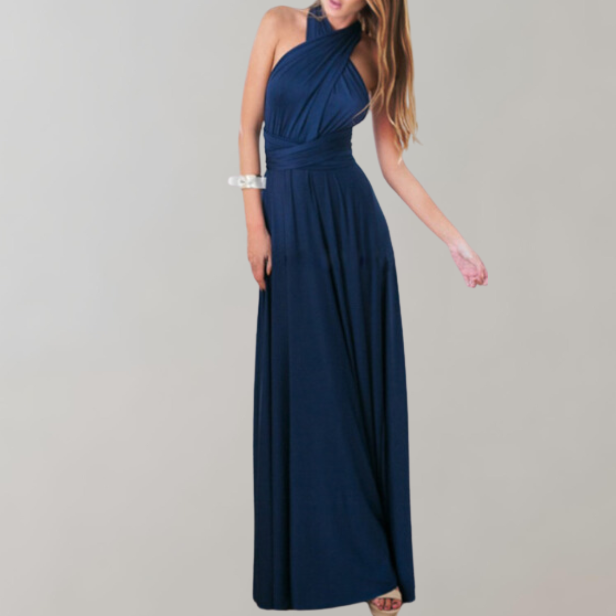 Schickes Maxikleid | Cocktailkleid Mit Taillengürtel