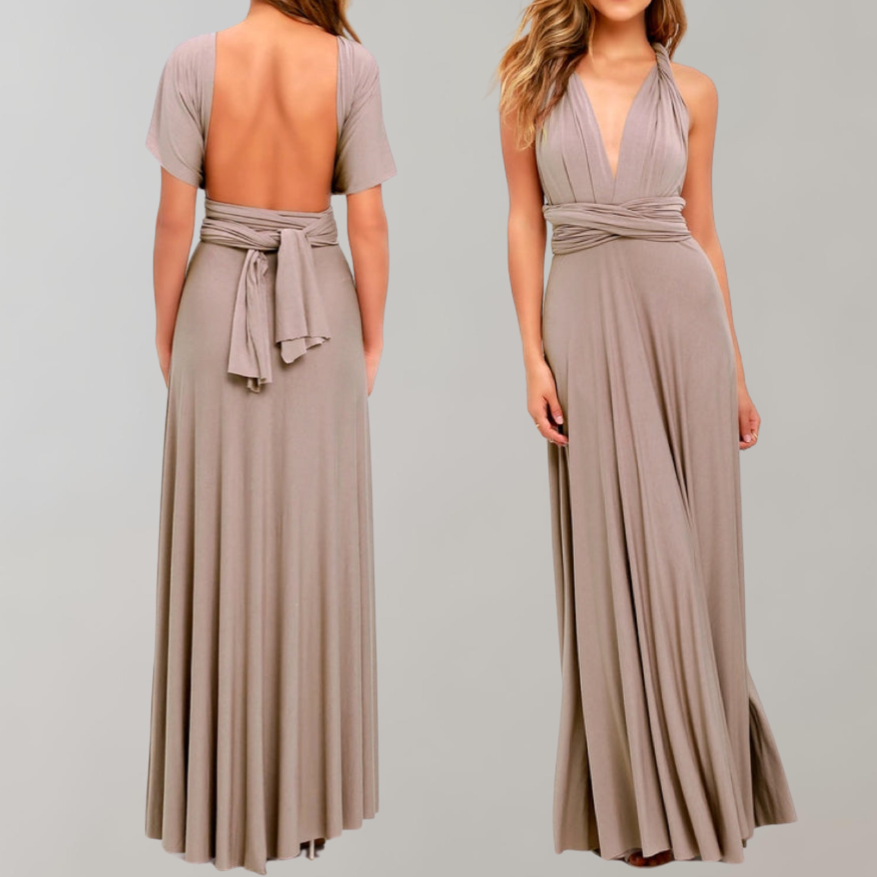 Schickes Maxikleid | Cocktailkleid Mit Taillengürtel