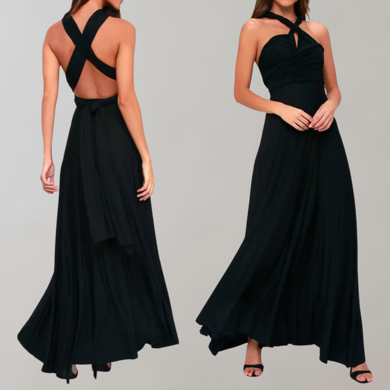 Schickes Maxikleid | Cocktailkleid Mit Taillengürtel