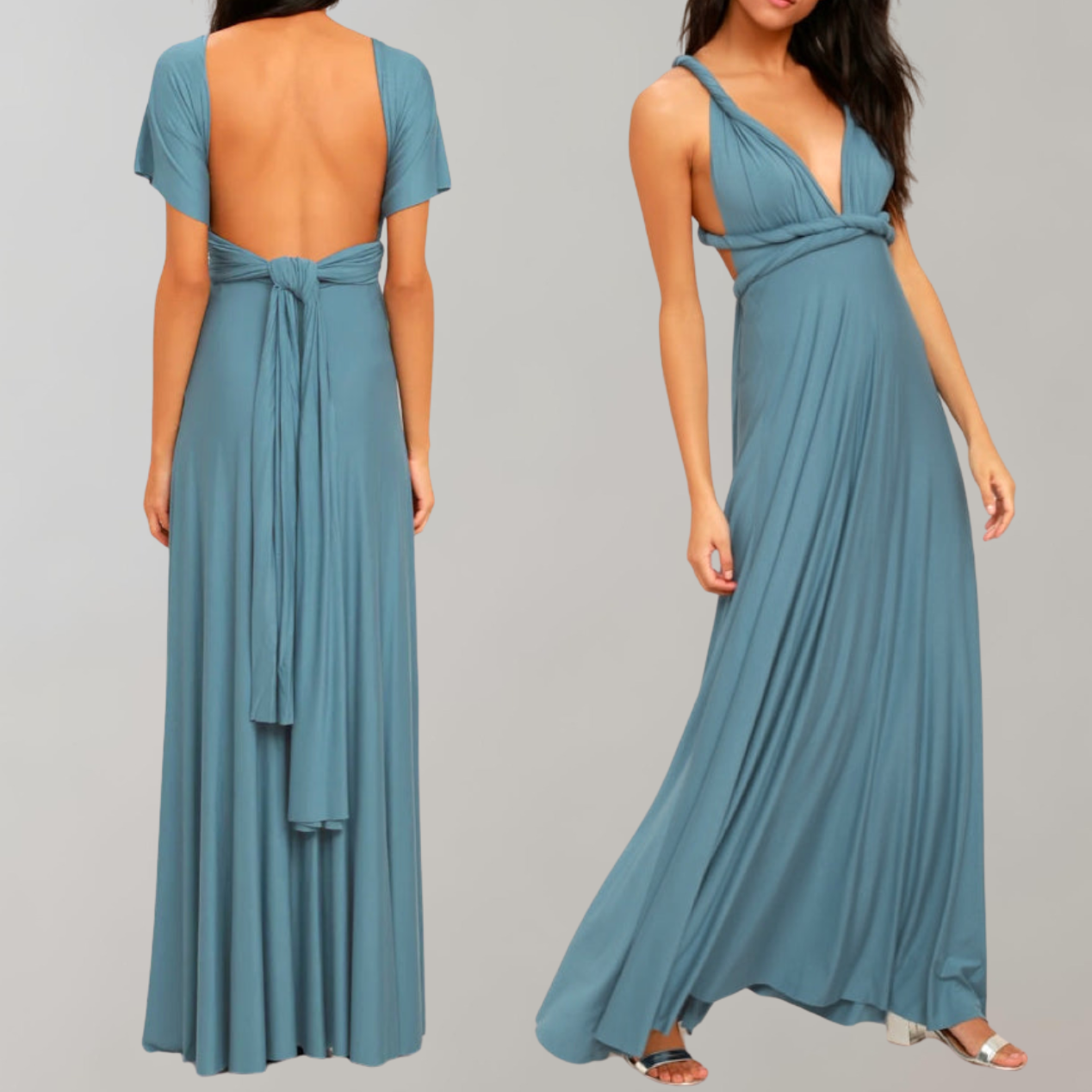 Schickes Maxikleid | Cocktailkleid Mit Taillengürtel