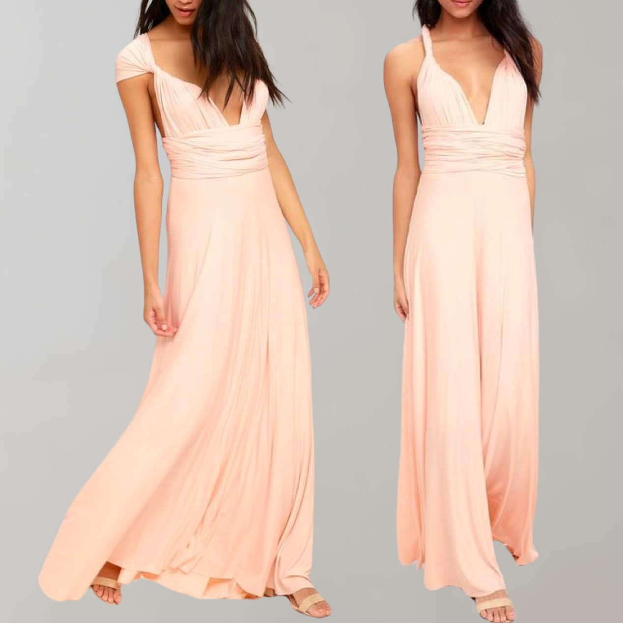 Schickes Maxikleid | Cocktailkleid Mit Taillengürtel