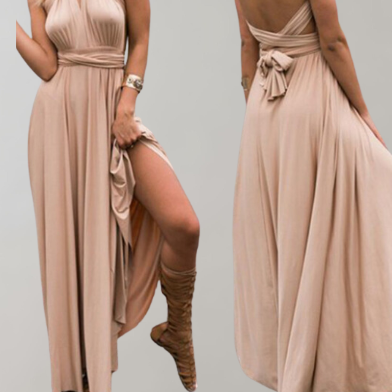 Schickes Maxikleid | Cocktailkleid Mit Taillengürtel