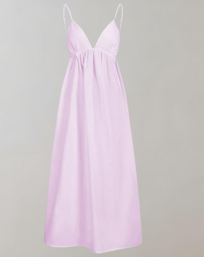 Maxi-Sommerkleid Aus Baumwolle Mit Dünnen Trägern