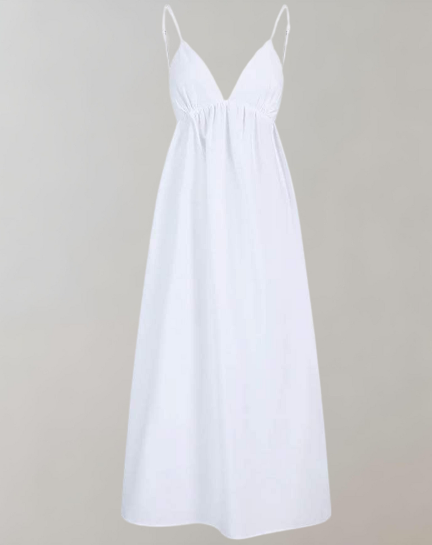 Maxi-Sommerkleid Aus Baumwolle Mit Dünnen Trägern