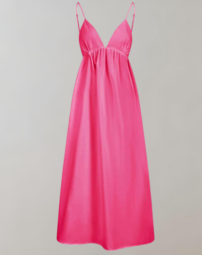 Maxi-Sommerkleid Aus Baumwolle Mit Dünnen Trägern