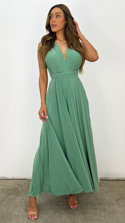 Rückenfreies Maxikleid Mit Plissee-Details