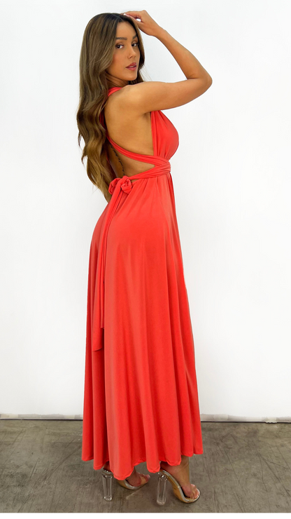 Rückenfreies Maxikleid Mit Plissee-Details
