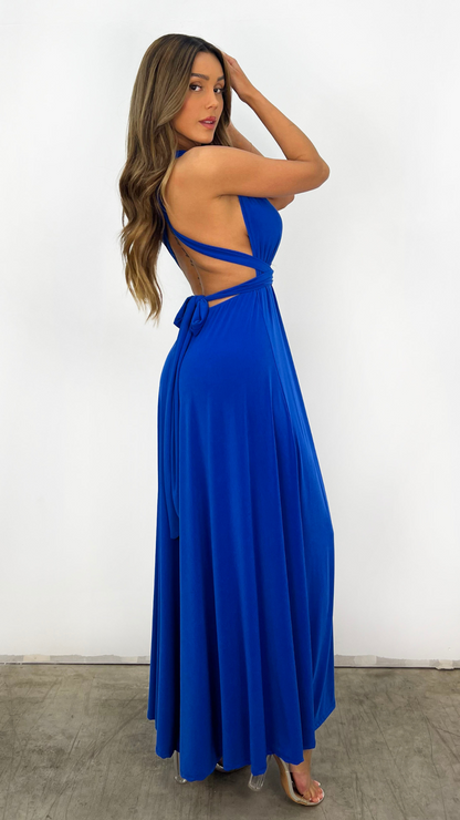 Rückenfreies Maxikleid Mit Plissee-Details