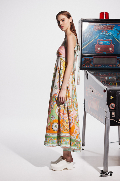 Paisley-Maxikleid Mit Spaghettiträgern