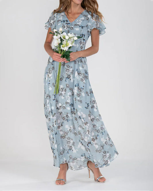Sommerliches Gemustertes Chiffonkleid