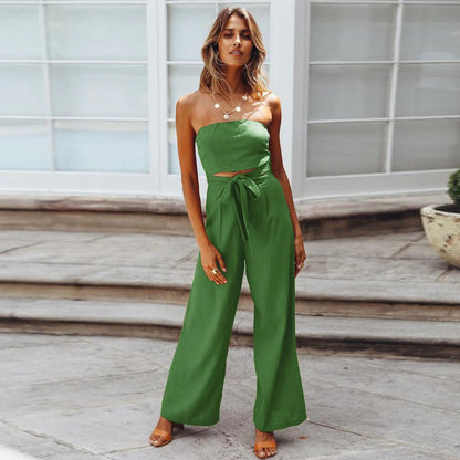 Stylischer Jumpsuit Mit Bindeband İn Der Taille