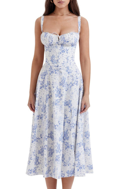 Kleid Mit Blumen-Corsagenmuster