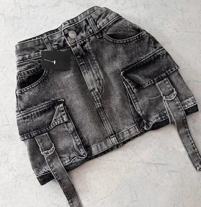 Monochromer Jeansrock İn A-Linie Für Damen
