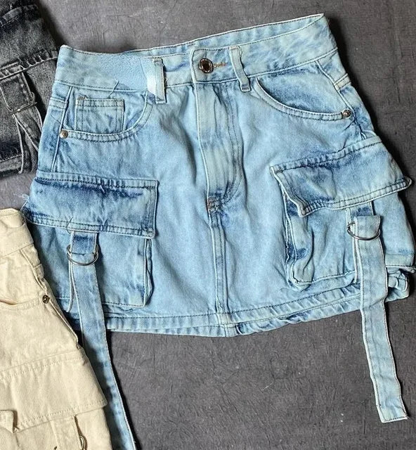 Monochromer Jeansrock İn A-Linie Für Damen