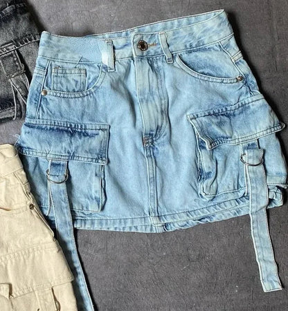 Monochromer Jeansrock İn A-Linie Für Damen