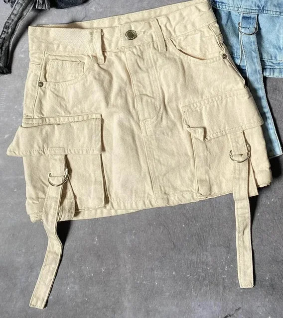 Monochromer Jeansrock İn A-Linie Für Damen