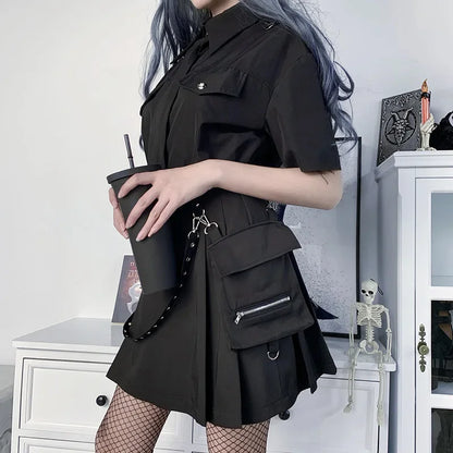 Gothic Minirock Mit Hoher Taille