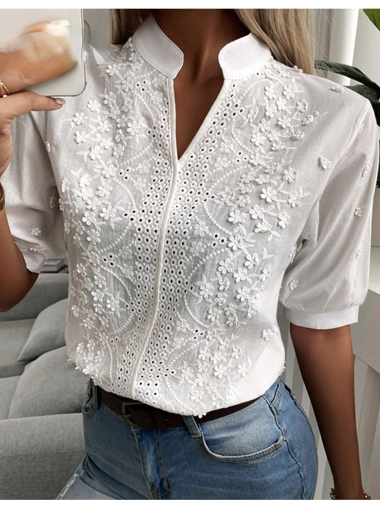 Kurzärmlige Bluse İm Stilvollen Design