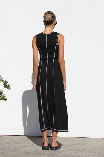 Elegantes Ärmelloses Midikleid Mit Rundhalsausschnitt
