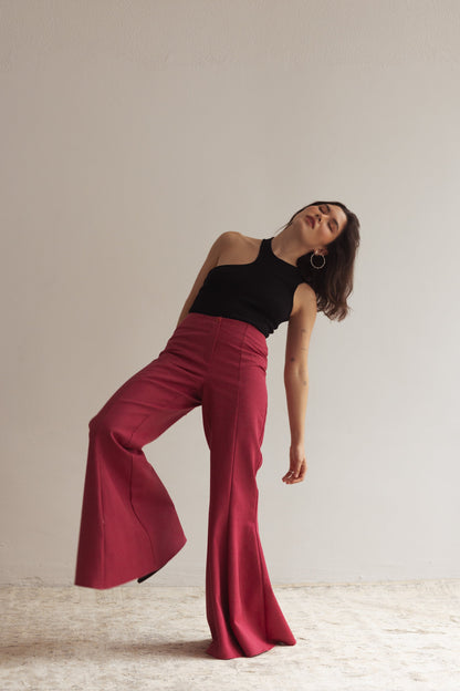 Hose Mit Hoher Taille Und Weitem Bein