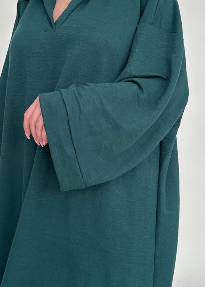 Langärmliges Maxikleid Mit V-Ausschnitt