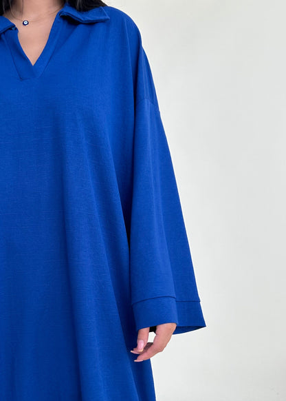 Langärmliges Maxikleid Mit V-Ausschnitt