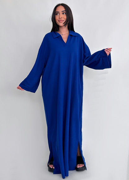 Langärmliges Maxikleid Mit V-Ausschnitt