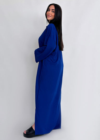 Langärmliges Maxikleid Mit V-Ausschnitt