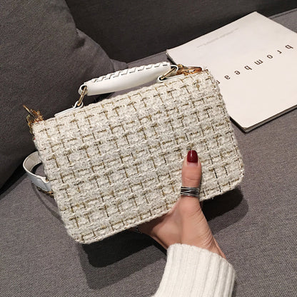Elegante Tasche Mit Wolldetail