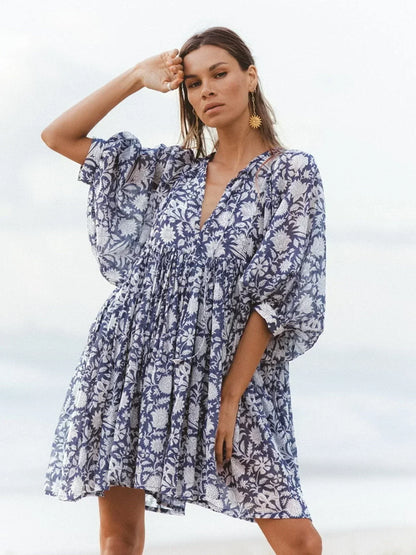 Sommer-Minikleid Mit Bohemian-Muster