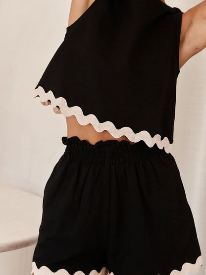 Stilvolles Crop-Shorts-Set