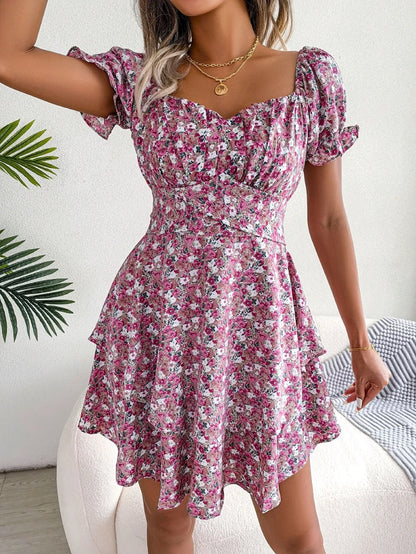 Elegantes Midikleid Mit Blumendruck