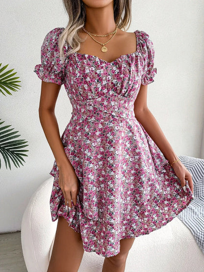 Elegantes Midikleid Mit Blumendruck