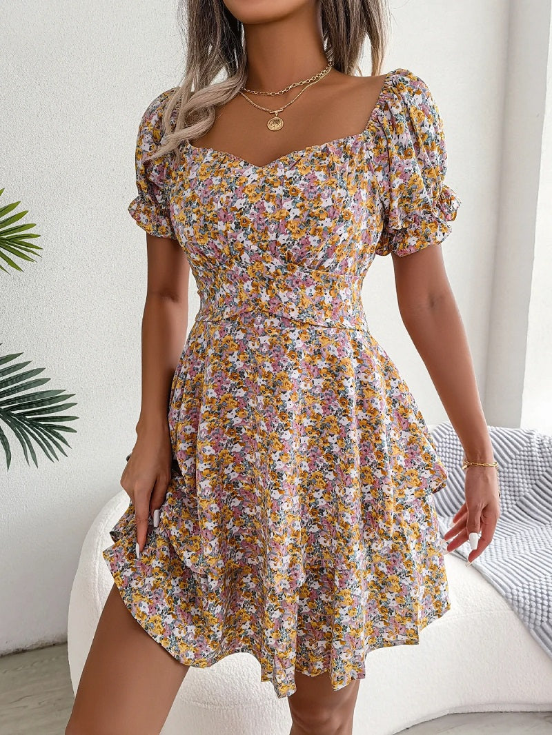 Elegantes Midikleid Mit Blumendruck