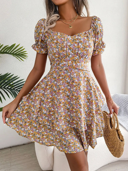 Elegantes Midikleid Mit Blumendruck