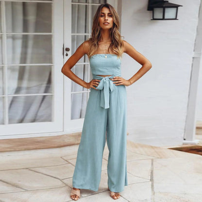 Stylischer Jumpsuit Mit Bindeband İn Der Taille