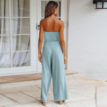 Stylischer Jumpsuit Mit Bindeband İn Der Taille