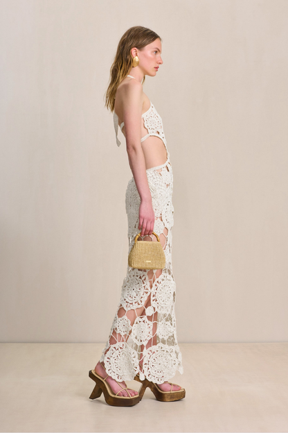 Neckholder-Maxikleid Aus Baumwolle Mit Cut-Out-Detail