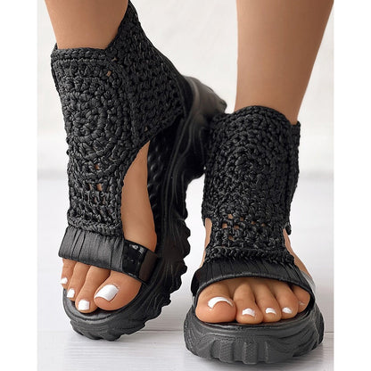 Elegante Stricksandalen
