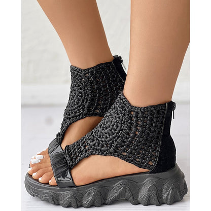 Elegante Stricksandalen