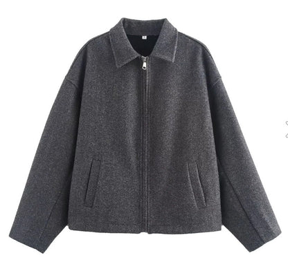 Klassische Elegante Jacke Mit Reißverschluss