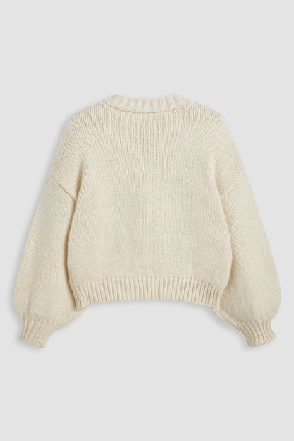 Elegante Strickjacke Mit Kirschmuster