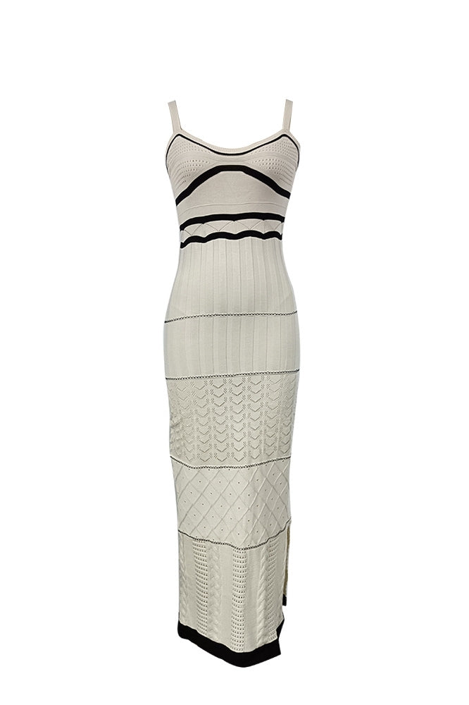 Gestricktes Maxikleid Mit Schlitz Und Cut-Out-Detail