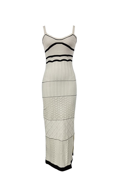 Gestricktes Maxikleid Mit Schlitz Und Cut-Out-Detail