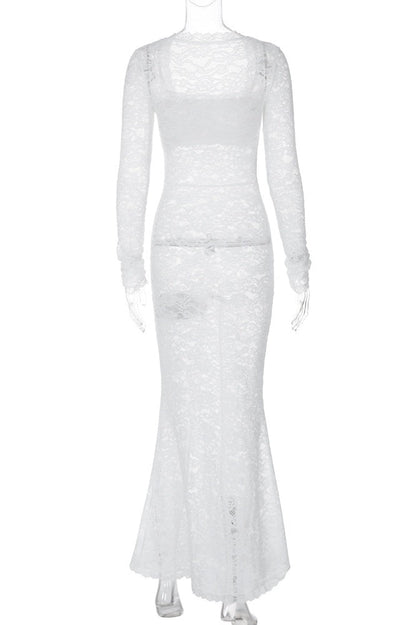 Maxikleid Aus Spitze Mit Eckigem Ausschnitt