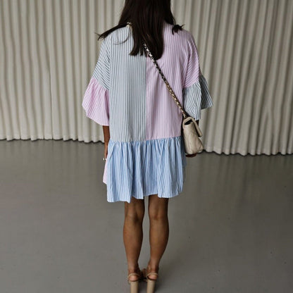 Mini-Hemdkleid Mit Blockmuster