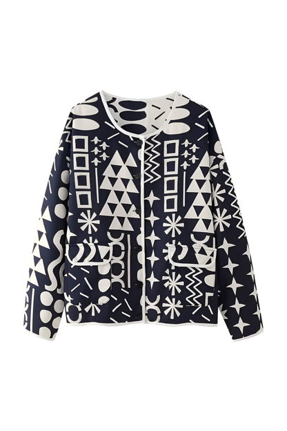 Vintage-İnspirierte Rundhalsjacke