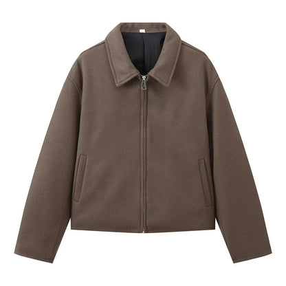 Klassische Elegante Jacke Mit Reißverschluss