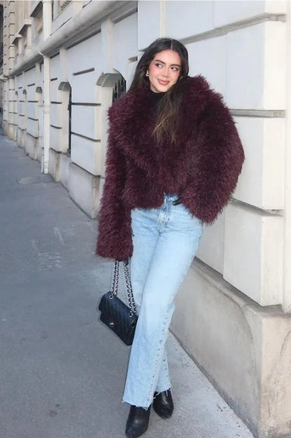 Elegante Kunstfelljacke